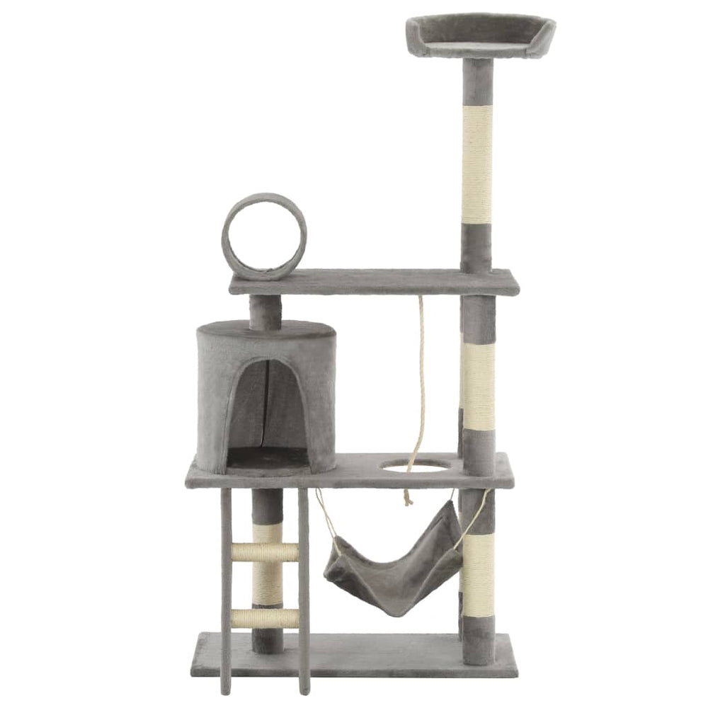 vidaXL Cat Tree with Sisal Scratching Posts 140 cm Grey