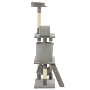 vidaXL Cat Tree with Sisal Scratching Posts 140 cm Grey