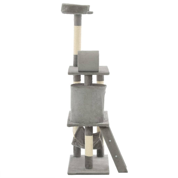 vidaXL Cat Tree with Sisal Scratching Posts 140 cm Grey