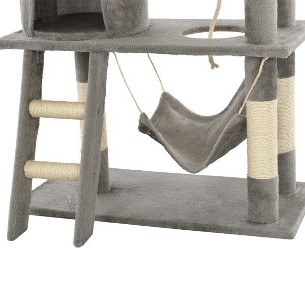 vidaXL Cat Tree with Sisal Scratching Posts 140 cm Grey