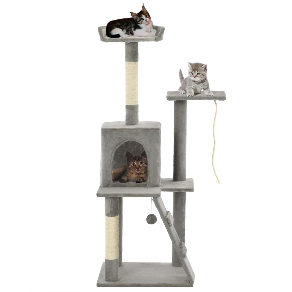 vidaXL Cat Tree with Sisal Scratching Posts 120 cm Grey