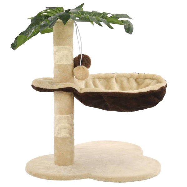vidaXL Cat Scratching Post with Sisal Scratching Pole 50 cm Beige and Brown