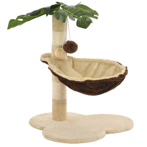 vidaXL Cat Scratching Post with Sisal Scratching Pole 50 cm Beige and Brown