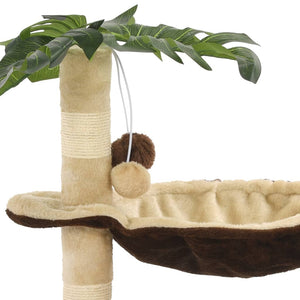 vidaXL Cat Scratching Post with Sisal Scratching Pole 50 cm Beige and Brown