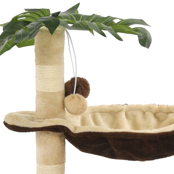 vidaXL Cat Scratching Post with Sisal Scratching Pole 50 cm Beige and Brown