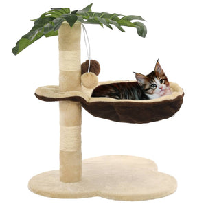 vidaXL Cat Scratching Post with Sisal Scratching Pole 50 cm Beige and Brown