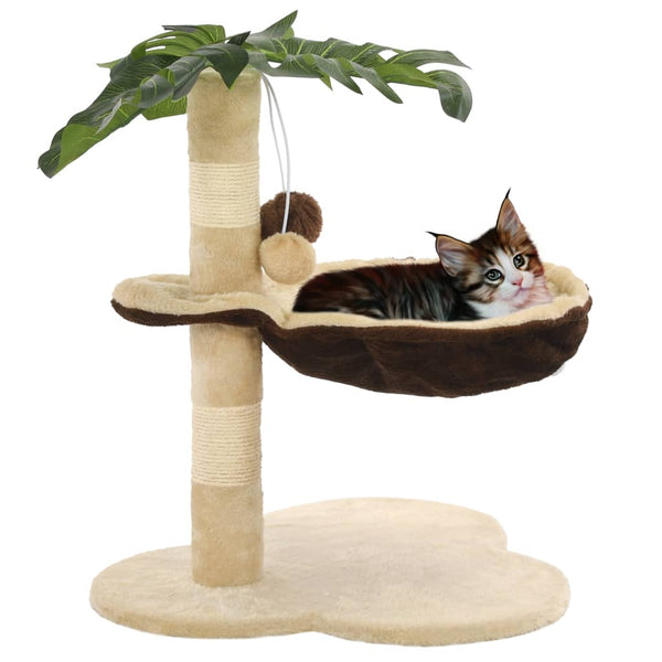 vidaXL Cat Scratching Post with Sisal Scratching Pole 50 cm Beige and Brown