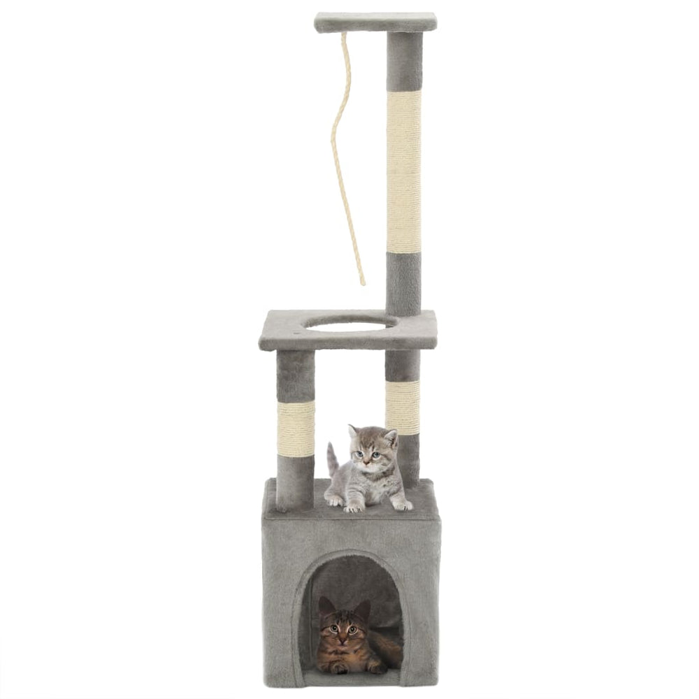 vidaXL Cat Tree with Sisal Scratching Posts 109 cm Grey