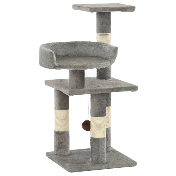 vidaXL Cat Scratching Tree with Sisal Scratching Posts 65 cm Grey