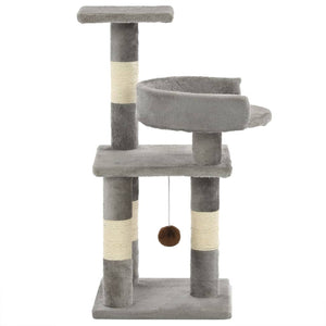 vidaXL Cat Scratching Tree with Sisal Scratching Posts 65 cm Grey