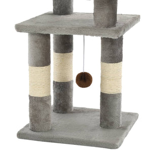 vidaXL Cat Scratching Tree with Sisal Scratching Posts 65 cm Grey