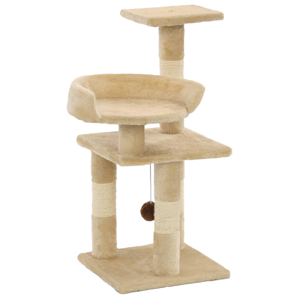 vidaXL Cat Scratching Post with Sisal Scratching Poles 65 cm Beige