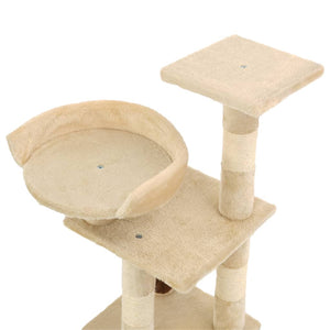vidaXL Cat Scratching Post with Sisal Scratching Poles 65 cm Beige