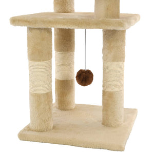 vidaXL Cat Scratching Post with Sisal Scratching Poles 65 cm Beige