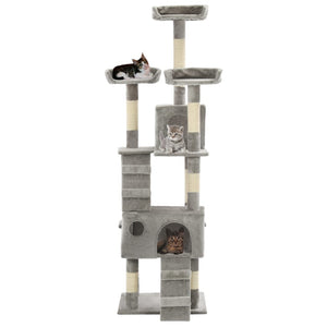 vidaXL Cat Tree with Sisal Scratching Posts 170 cm Grey
