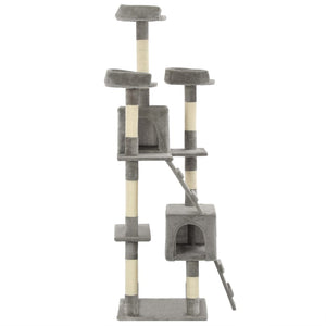 vidaXL Cat Tree with Sisal Scratching Posts 170 cm Grey