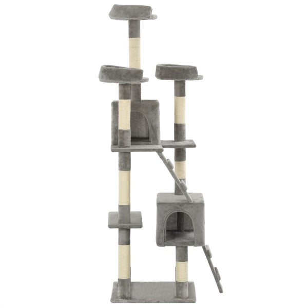 vidaXL Cat Tree with Sisal Scratching Posts 170 cm Grey