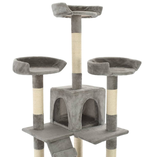 vidaXL Cat Tree with Sisal Scratching Posts 170 cm Grey