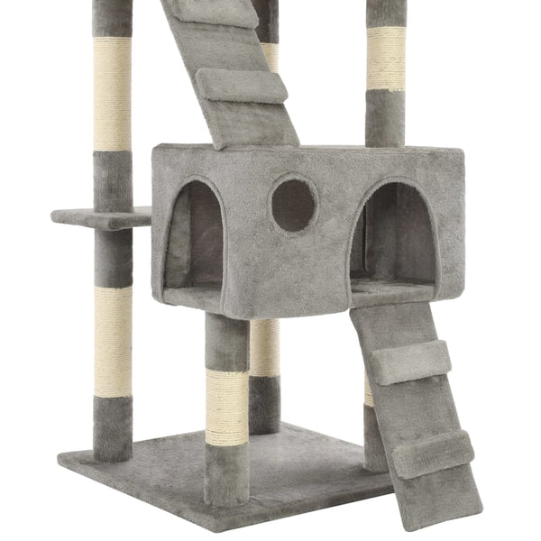 vidaXL Cat Tree with Sisal Scratching Posts 170 cm Grey
