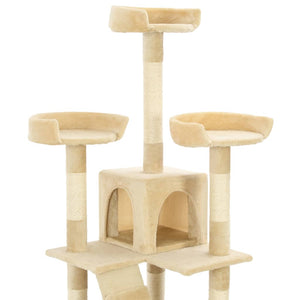 vidaXL Cat Scratching Post with Sisal Columns 170 cm Beige