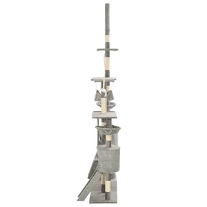 vidaXL Cat Tree with Sisal Scratching Posts 230 - 250 cm Grey