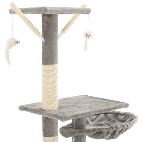 vidaXL Cat Tree with Sisal Scratching Posts 230 - 250 cm Grey