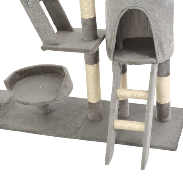 vidaXL Cat Tree with Sisal Scratching Posts 230 - 250 cm Grey