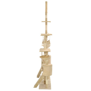 vidaXL Cat Scratching Post with Sisal Scratching Poles 230 - 250 cm Beige