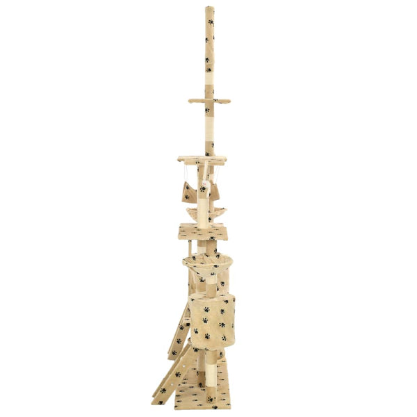 vidaXL Cat Tree Sisal 230 - 250 cm Paw Print Beige