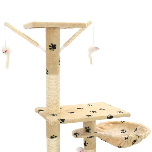 vidaXL Cat Tree Sisal 230 - 250 cm Paw Print Beige