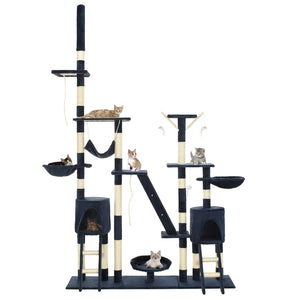 vidaXL Cat Tree with Sisal Scratching Posts 230 - 250 cm Blue