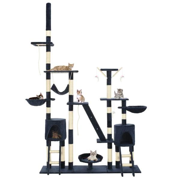 vidaXL Cat Tree with Sisal Scratching Posts 230 - 250 cm Blue