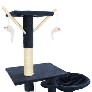 vidaXL Cat Tree with Sisal Scratching Posts 230 - 250 cm Blue