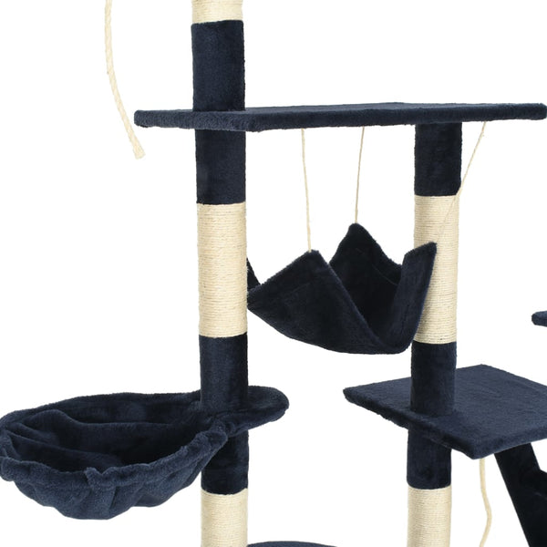 vidaXL Cat Tree with Sisal Scratching Posts 230 - 250 cm Blue