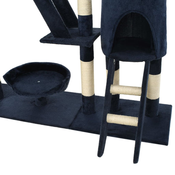 vidaXL Cat Tree with Sisal Scratching Posts 230 - 250 cm Blue