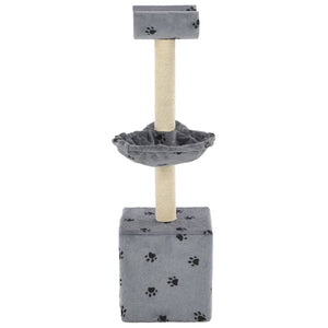 vidaXL Cat Scratching Tree with Sisal Posts 105 cm Paw Print Grey