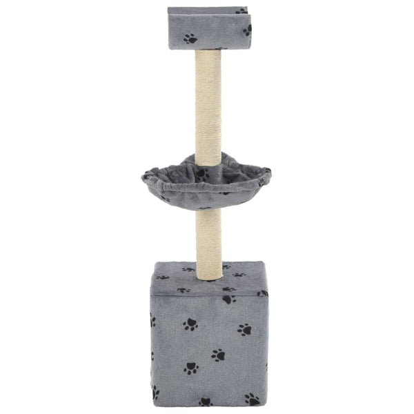 vidaXL Cat Scratching Tree with Sisal Posts 105 cm Paw Print Grey