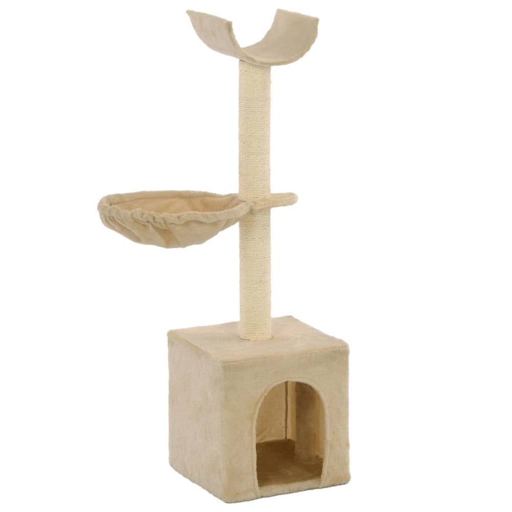 vidaXL Cat Scratching Tree with Sisal Scratching Posts 105 cm Beige