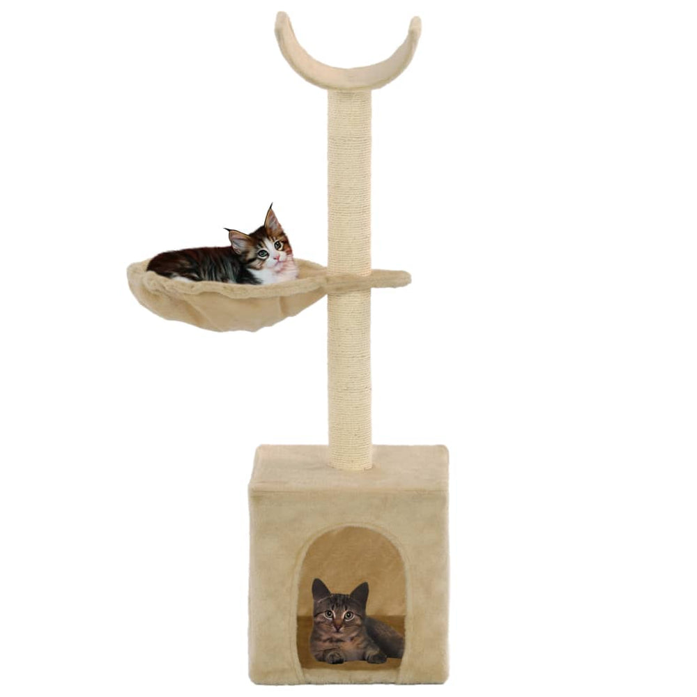 vidaXL Cat Scratching Tree with Sisal Scratching Posts 105 cm Beige