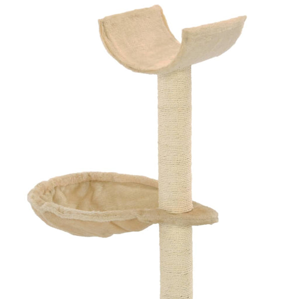 vidaXL Cat Scratching Tree with Sisal Scratching Posts 105 cm Beige