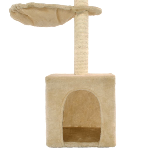 vidaXL Cat Scratching Tree with Sisal Scratching Posts 105 cm Beige