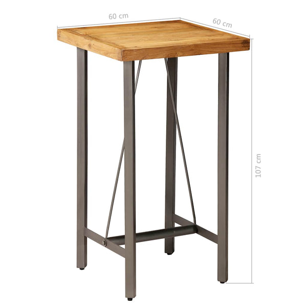vidaXL Bar Table Recycled Solid Teak Wood 60x60x107 cm