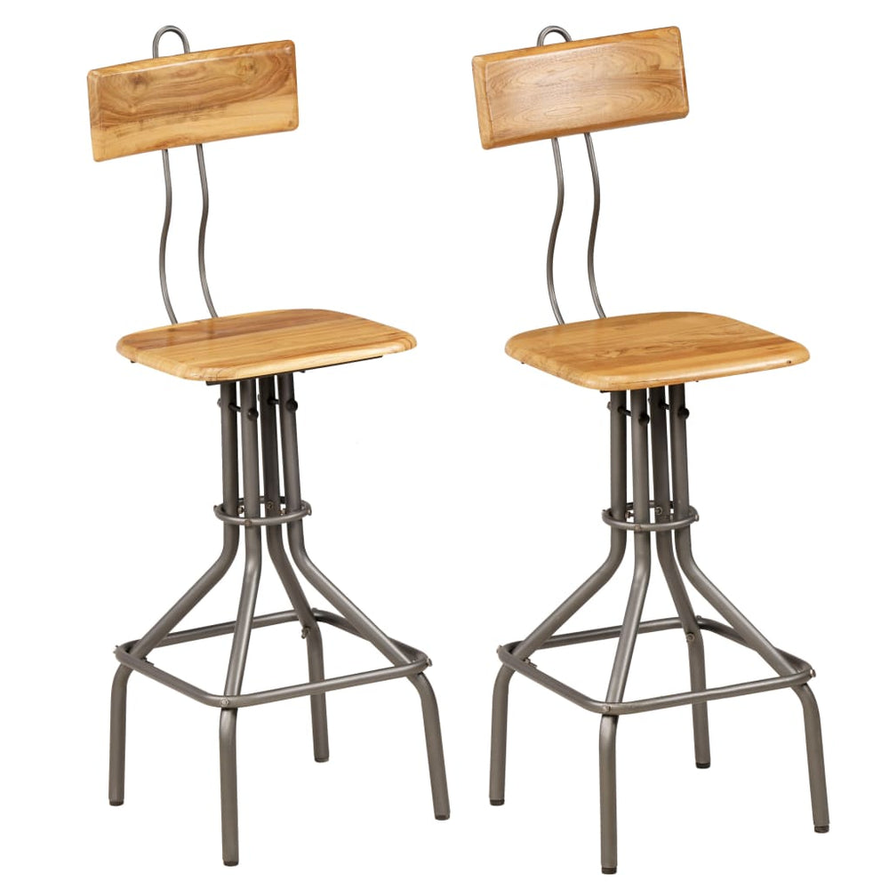 vidaXL Bar Stools 2 pcs Solid Reclaimed Teak Wood