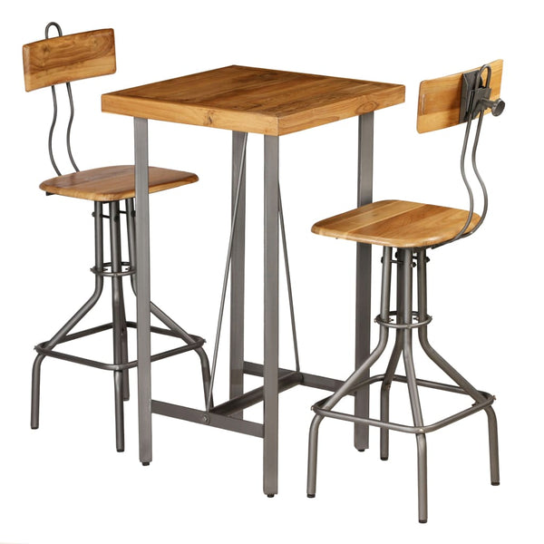 vidaXL 3-Piece Bar Set Recycled Solid Teak Wood