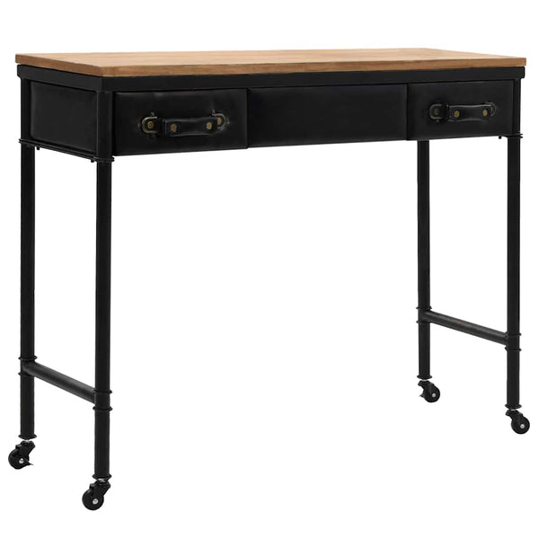vidaXL Console Table MDF and Fir Wood 100 x 33.5 x 80 cm
