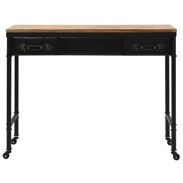vidaXL Console Table MDF and Fir Wood 100 x 33.5 x 80 cm