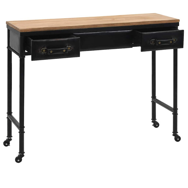 vidaXL Console Table MDF and Fir Wood 100 x 33.5 x 80 cm