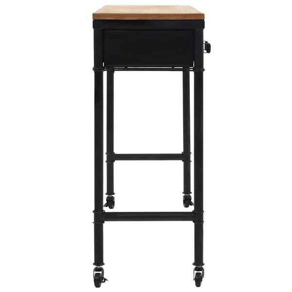 vidaXL Console Table MDF and Fir Wood 100 x 33.5 x 80 cm