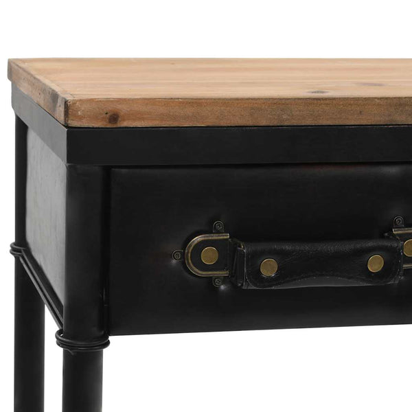 vidaXL Console Table MDF and Fir Wood 100 x 33.5 x 80 cm