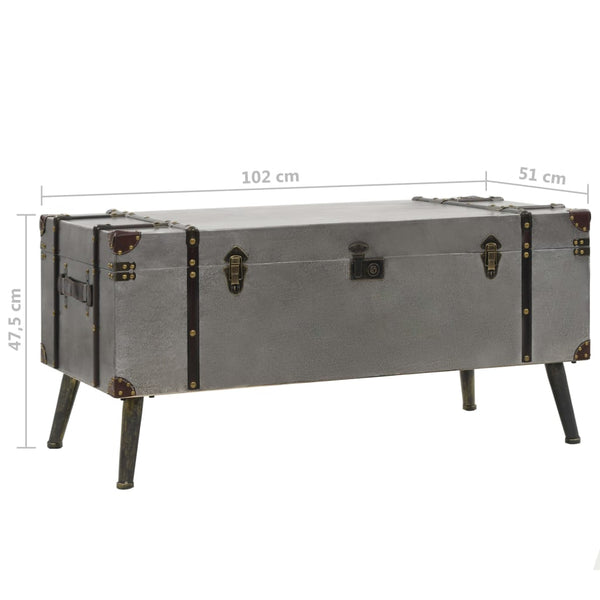 vidaXL Coffee Table MDF and Aluminum 102x51x47.5 cm